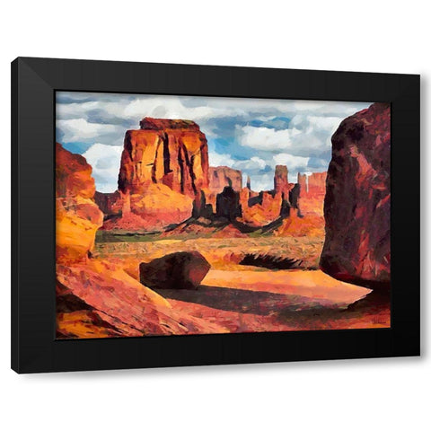 Monument Valley NP 9 Black Modern Wood Framed Art Print with Double Matting by Medeiros, Celito