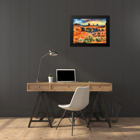 Monument Valley NP 10 Black Modern Wood Framed Art Print by Medeiros, Celito