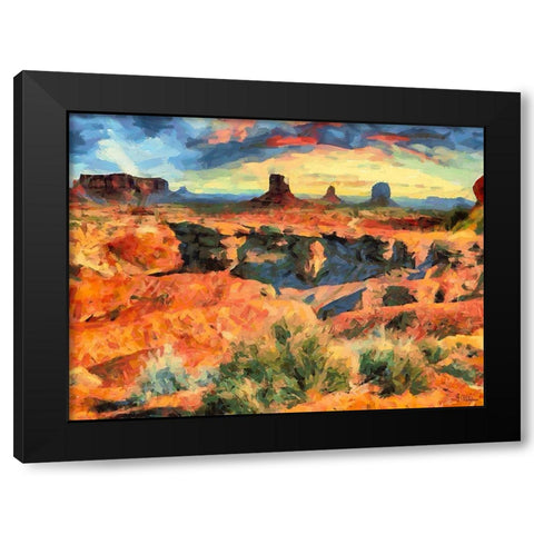 Monument Valley NP 10 Black Modern Wood Framed Art Print by Medeiros, Celito