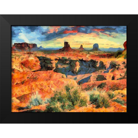 Monument Valley NP 10 Black Modern Wood Framed Art Print by Medeiros, Celito