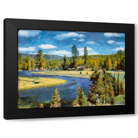 Great Yellowstone NP 13 Black Modern Wood Framed Art Print with Double Matting by Medeiros, Celito