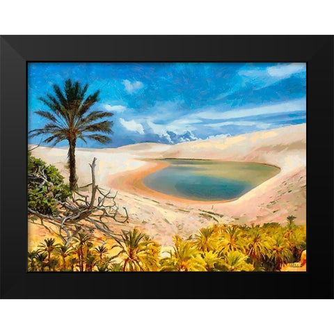 Arabic Landscape III Black Modern Wood Framed Art Print by Medeiros, Celito