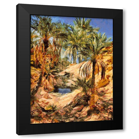 Arabic Landscape X Black Modern Wood Framed Art Print with Double Matting by Medeiros, Celito