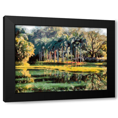Lake in Tropical Garden XII Black Modern Wood Framed Art Print by Medeiros, Celito