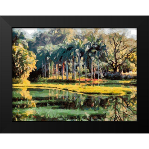 Lake in Tropical Garden XII Black Modern Wood Framed Art Print by Medeiros, Celito