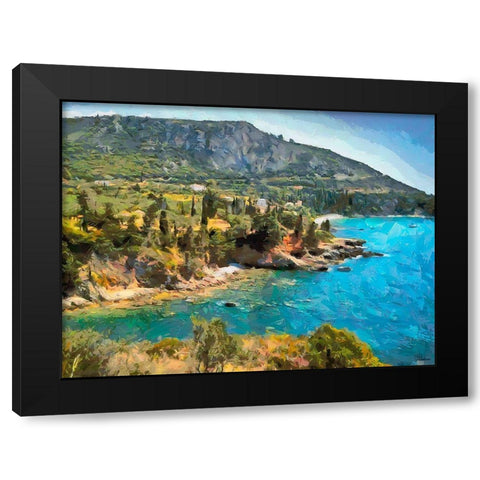 Blue Sea I Black Modern Wood Framed Art Print by Medeiros, Celito