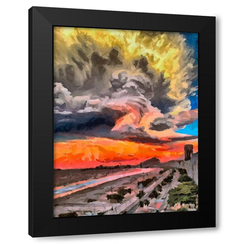 Storm in comming soon Black Modern Wood Framed Art Print by Medeiros, Celito