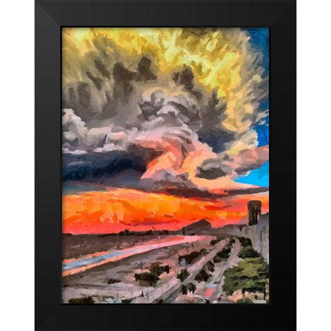 Storm in comming soon Black Modern Wood Framed Art Print by Medeiros, Celito