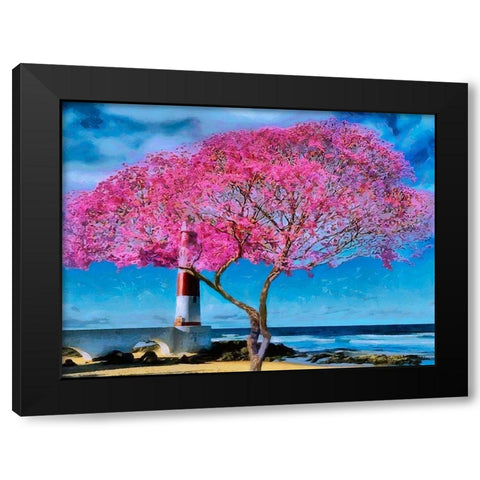 Pink Tree by Lighthouse Black Modern Wood Framed Art Print by Medeiros, Celito