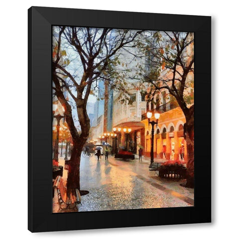 Early Evening in the City Black Modern Wood Framed Art Print with Double Matting by Medeiros, Celito