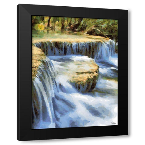 Small Watterfall Black Modern Wood Framed Art Print by Medeiros, Celito