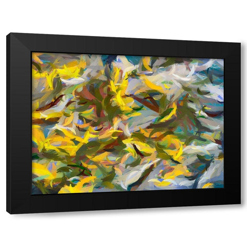 Abstract V Black Modern Wood Framed Art Print with Double Matting by Medeiros, Celito