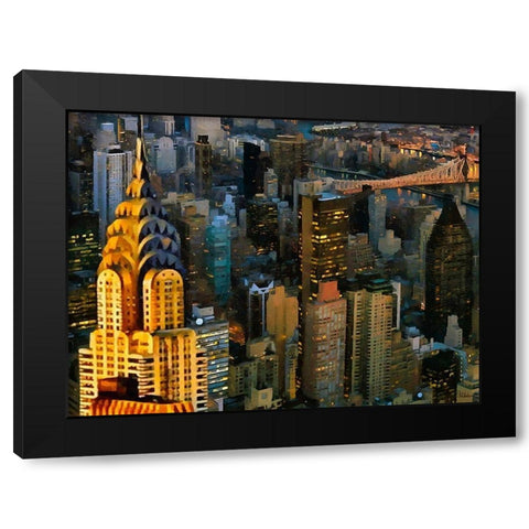 My lovely New York IX Black Modern Wood Framed Art Print with Double Matting by Medeiros, Celito
