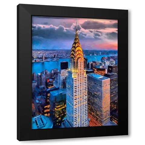 My lovely New York X Black Modern Wood Framed Art Print by Medeiros, Celito