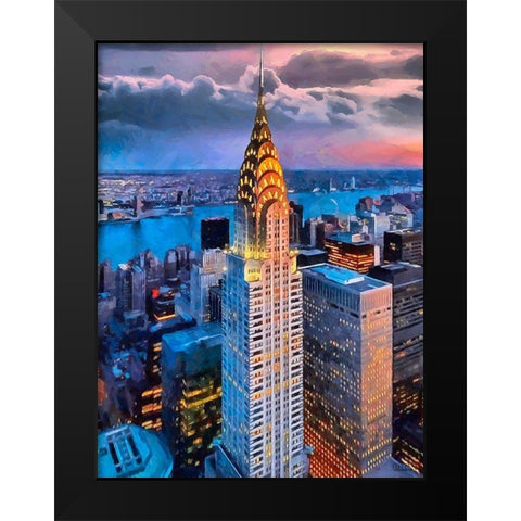 My lovely New York X Black Modern Wood Framed Art Print by Medeiros, Celito