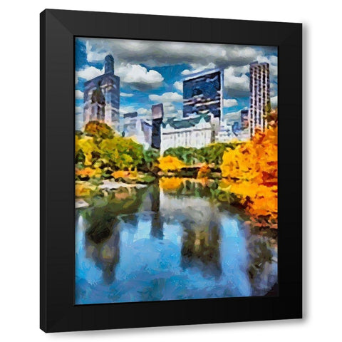 My lovely New York XXII Black Modern Wood Framed Art Print with Double Matting by Medeiros, Celito