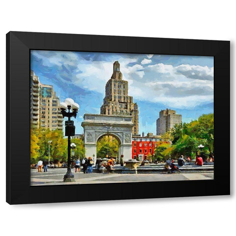 My lovely New York XXIII Black Modern Wood Framed Art Print with Double Matting by Medeiros, Celito