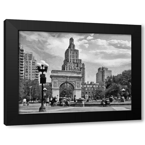 My lovely New York XXIII Black Modern Wood Framed Art Print with Double Matting by Medeiros, Celito