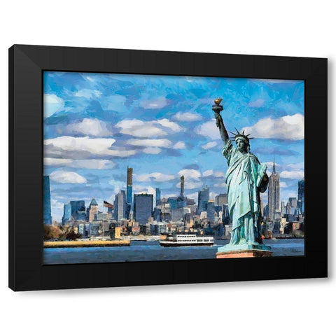 My lovely New York XXIX Black Modern Wood Framed Art Print with Double Matting by Medeiros, Celito