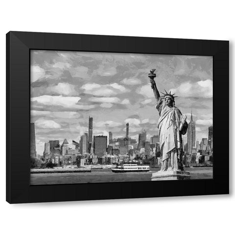 My lovely New York XXIX Black Modern Wood Framed Art Print with Double Matting by Medeiros, Celito