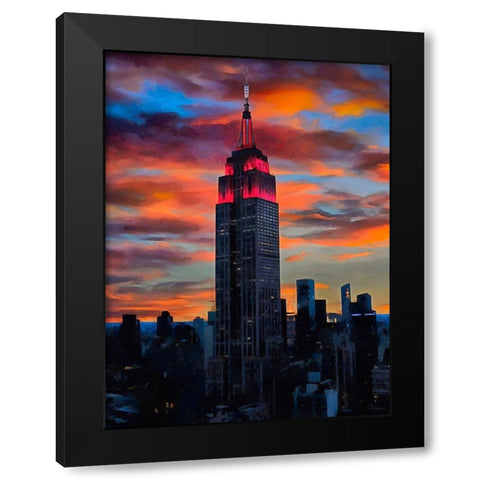 My lovely New York XXXI Black Modern Wood Framed Art Print with Double Matting by Medeiros, Celito
