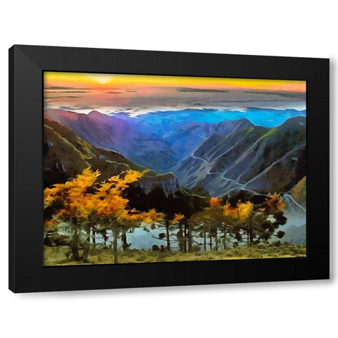 Rocky Mountains I Black Modern Wood Framed Art Print by Medeiros, Celito