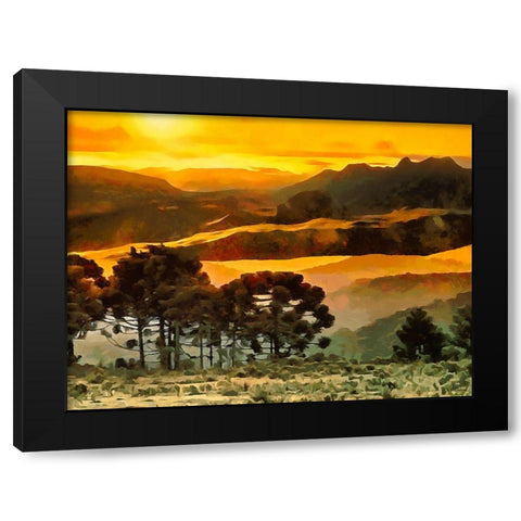 Rocky Mountains II Black Modern Wood Framed Art Print by Medeiros, Celito