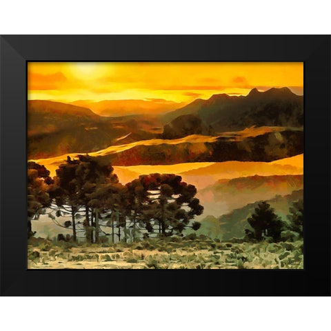Rocky Mountains II Black Modern Wood Framed Art Print by Medeiros, Celito