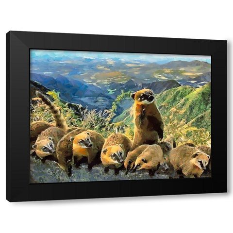 Meeting Black Modern Wood Framed Art Print by Medeiros, Celito