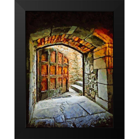 Door Collection X Black Modern Wood Framed Art Print by Medeiros, Celito