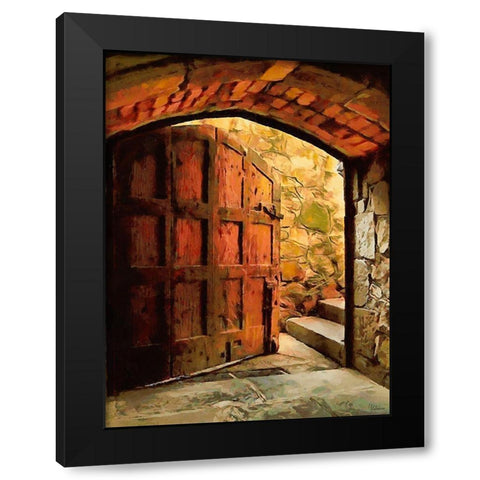 Door Collection XVII Black Modern Wood Framed Art Print by Medeiros, Celito