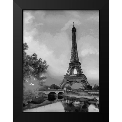 Eiffel Tower by Sunset I Black Modern Wood Framed Art Print by Medeiros, Celito
