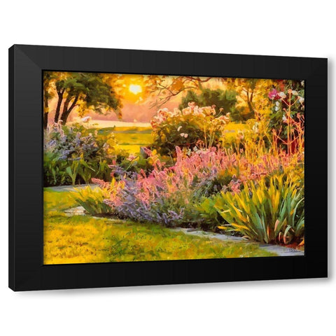 Sunrise in the Garden Black Modern Wood Framed Art Print with Double Matting by Medeiros, Celito