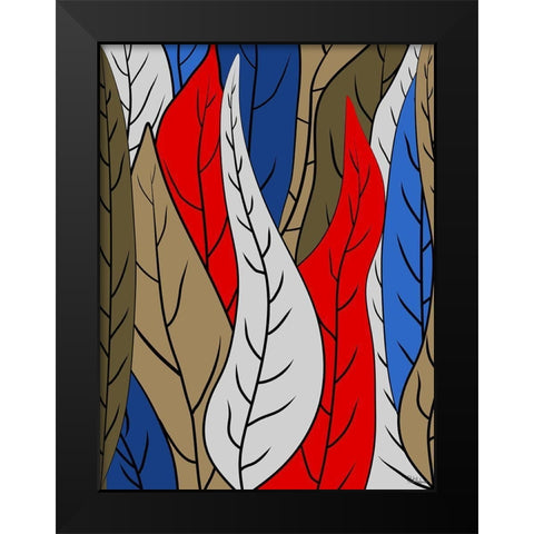 Leaves I Black Modern Wood Framed Art Print by Medeiros, Celito