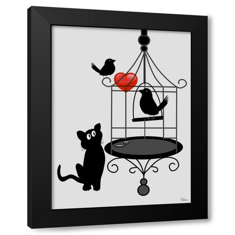 Heart Variation I Black Modern Wood Framed Art Print by Medeiros, Celito