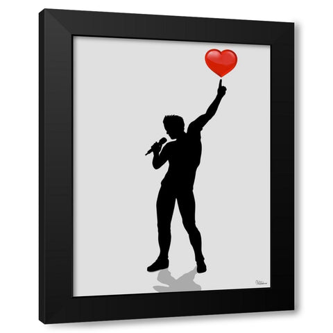 Heart Variation I Black Modern Wood Framed Art Print by Medeiros, Celito