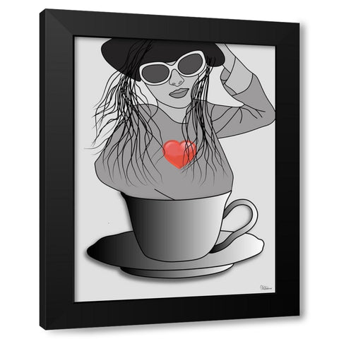 Heart Variation I Black Modern Wood Framed Art Print with Double Matting by Medeiros, Celito