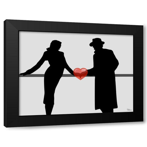 Heart Variation I Black Modern Wood Framed Art Print by Medeiros, Celito