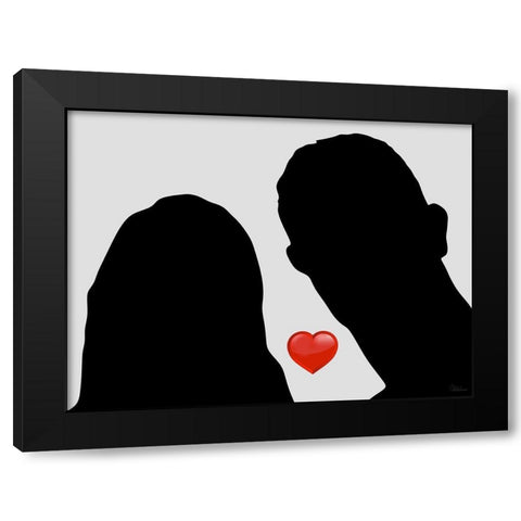 Heart Variation I Black Modern Wood Framed Art Print by Medeiros, Celito