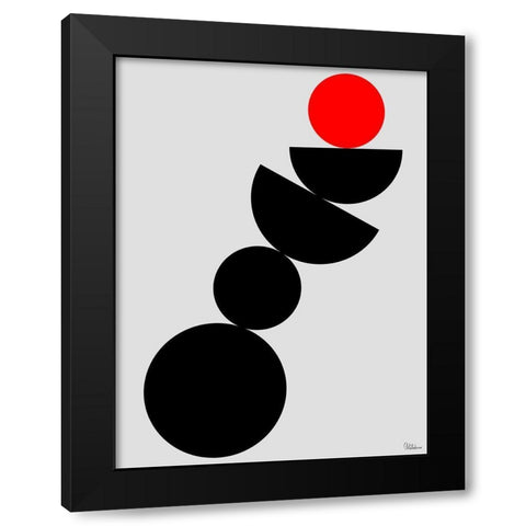 Black, white and Red II Black Modern Wood Framed Art Print by Medeiros, Celito