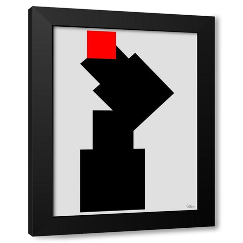 Black, white and Red III Black Modern Wood Framed Art Print by Medeiros, Celito