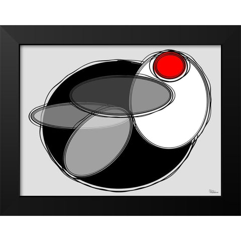 Black, white and Red IV Black Modern Wood Framed Art Print by Medeiros, Celito