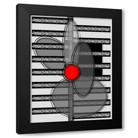 Black, white and Red VI Black Modern Wood Framed Art Print with Double Matting by Medeiros, Celito