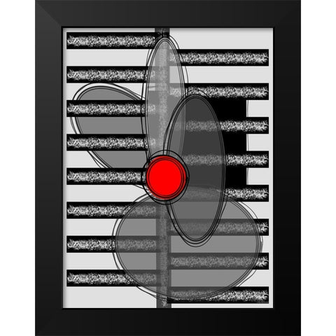Black, white and Red VI Black Modern Wood Framed Art Print by Medeiros, Celito