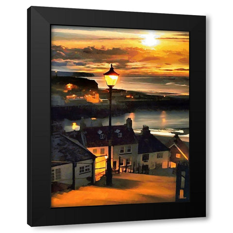 Evening Sun by the Sea Black Modern Wood Framed Art Print with Double Matting by Medeiros, Celito