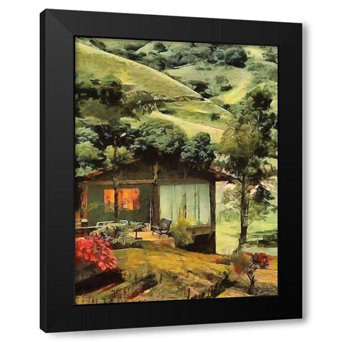A House in Brazil Black Modern Wood Framed Art Print with Double Matting by Medeiros, Celito