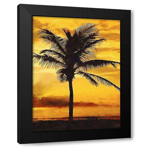 Sunset over the Palms - Diptych B Black Modern Wood Framed Art Print by Medeiros, Celito
