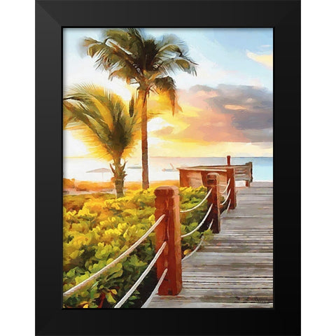 Pier to the Beach - Diptych A Black Modern Wood Framed Art Print by Medeiros, Celito
