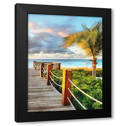 Pier to the Beach - Diptych B Black Modern Wood Framed Art Print with Double Matting by Medeiros, Celito