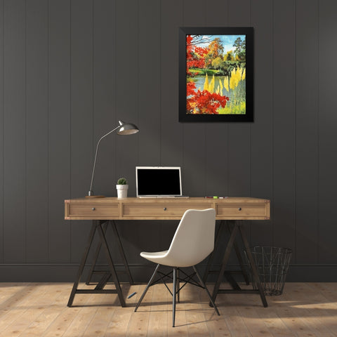 Colorful Autumn Black Modern Wood Framed Art Print by Medeiros, Celito